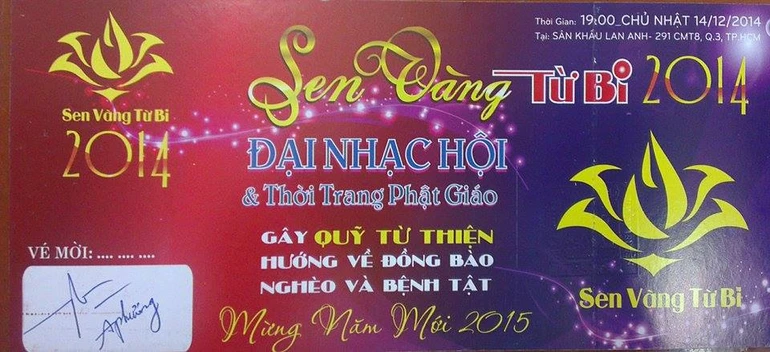 Vé chương trình "Sen vàng từ bi 2014"